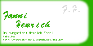 fanni hemrich business card